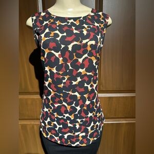 Dkny Red and White Fitted Sleeveless Tank Top